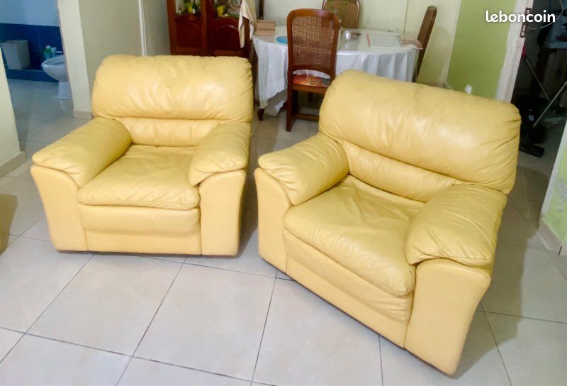 Canapé + 2 fauteuils CUIR (image 3)