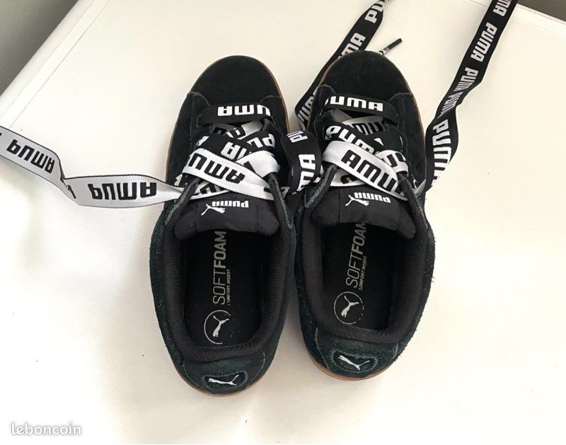 Sneaker Shoes Puma Vikky Platform Ribbon Noir Puma Vikky Platform