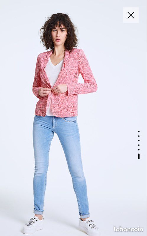 Veste IKKS Pour Femme - Taille 40 En Laine Et Coton Noir - Occasion En Excellent état
