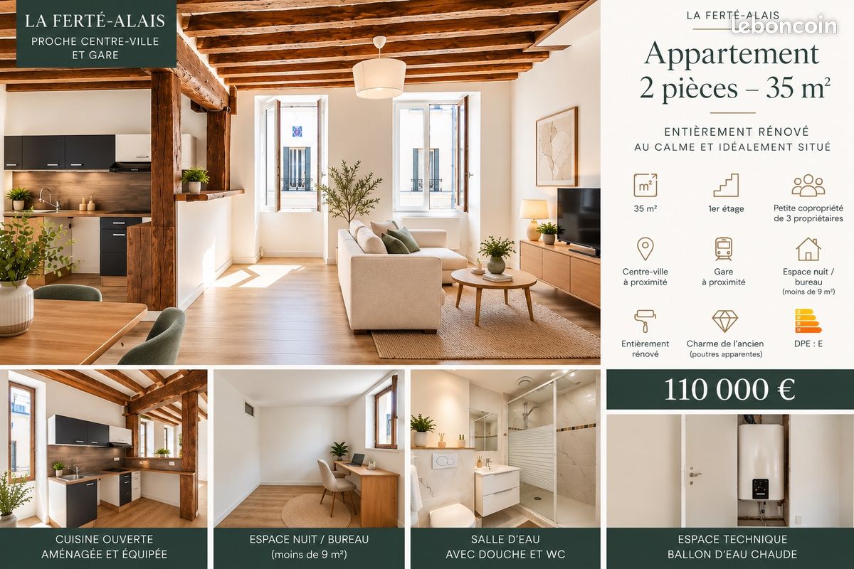 Appartement 2 pièces 35 m² · à La Ferté-Alais · 35 m² · 110 000 €