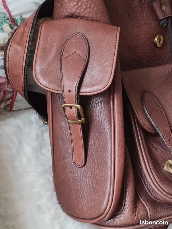 Très beau sac à dos vintage en cuir véritable (image 7)