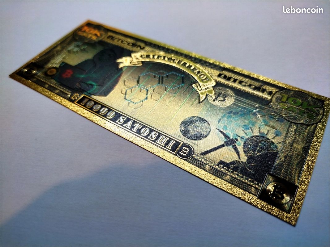 Billet collection 10000 Satoshi bitcoin plaqué or - Collection