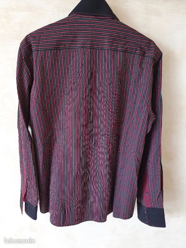 Chemise homme noire et rouge Armand Thiery XL (image 5)