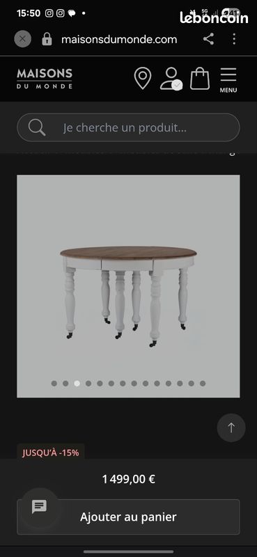 Table à manger maison du monde (image 1)