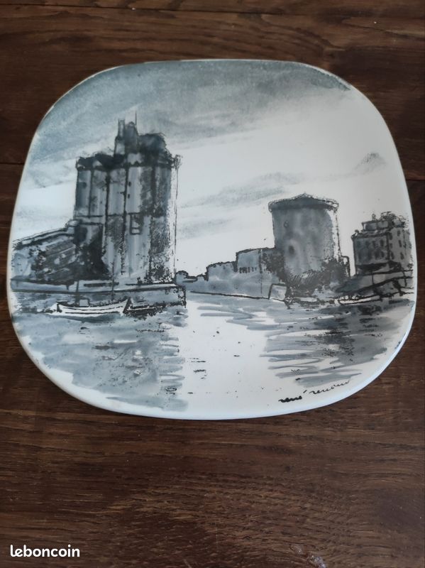 Assiette décorative Carré René Renaud La Rochelle (image 1)