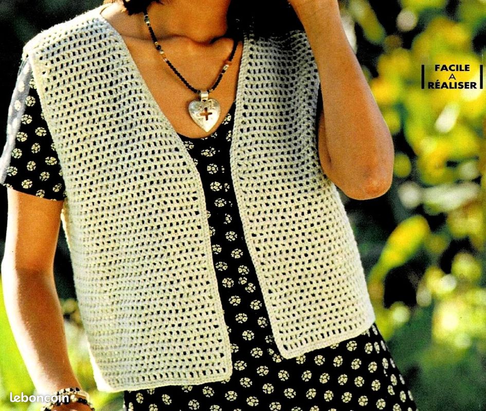 Gilet Crochet Femme Facile Modèle Pull Sans Manche Femme Gilet