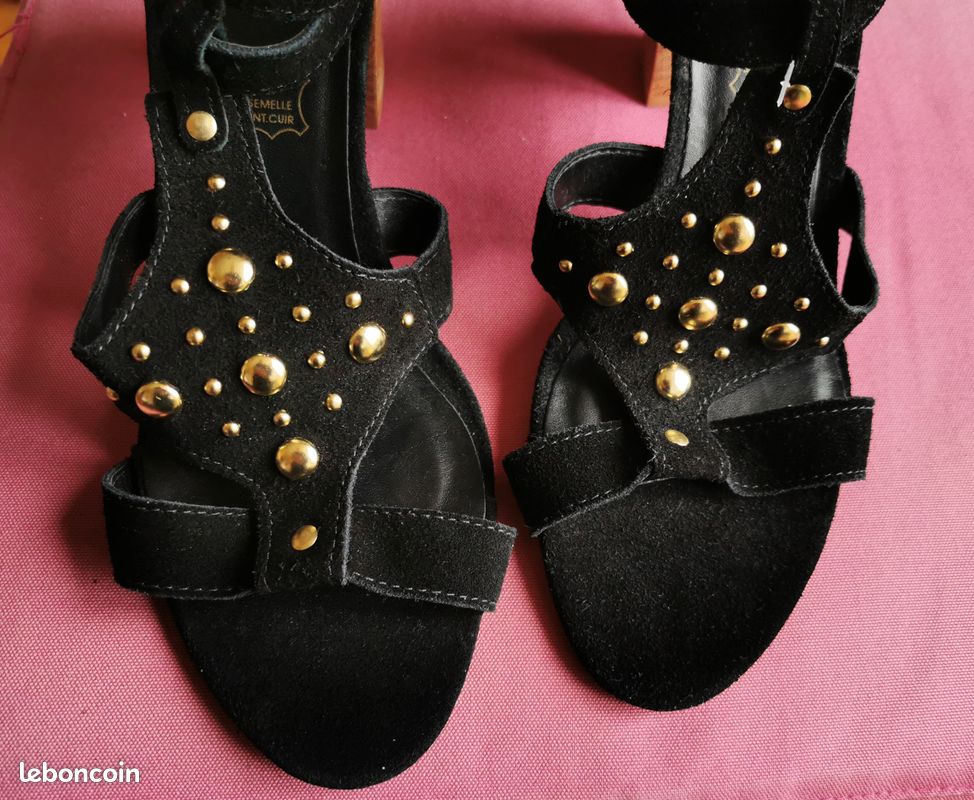 ERAM Escarpins ouverts Cuir Noirs 2 brides Taille 41 (image 15)