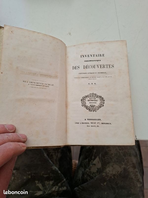 2554: Inventaire des decouvertes livre scolaire XIXe Beau Versailles cartonnage illustre (image 4)