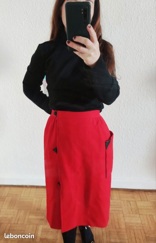 Jupe Courrèges laine et cachemire 36 vintage 90s (image 1)