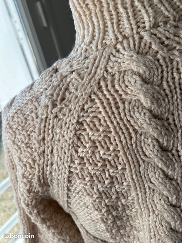 Pull Tricoté Main Ricarda-S - Taille XL - Coton Mélangé Avec Mohair - Style Rétro Allemand
