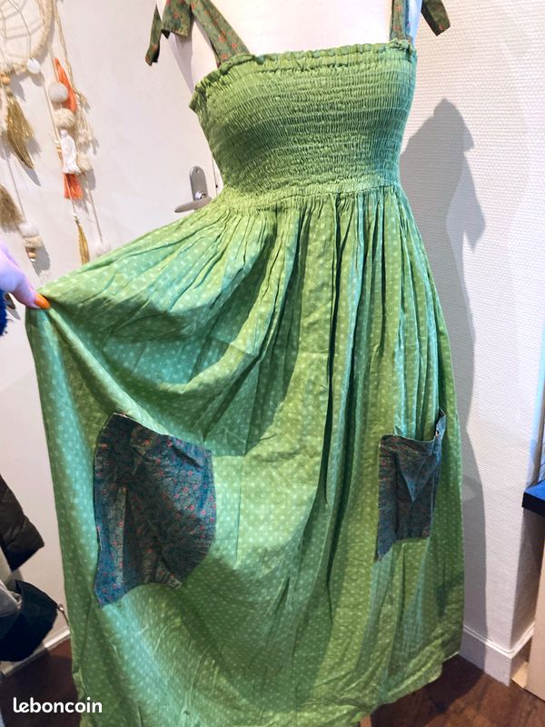 Robe longue verte vintage (image 7)