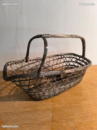 Porte-Bouteille De Table Métal Vintage Années 1950 – Avec Poignée Bois (Sans Marque)
