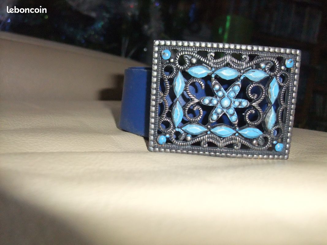 Bague argent pierre turquoise+corail résine époxy
