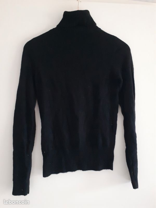 Pull noir col roulé taille s (image 2)
