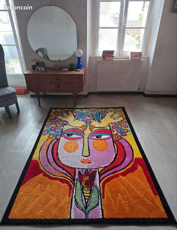 Tapis design artistique RugVista 140x200 multicolore – excellent état (image 1)