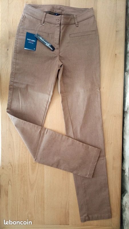 Très joli pantalon marron clair, Mademoiselle Saint James, taille 38, neuf avec étiquette (image 2)