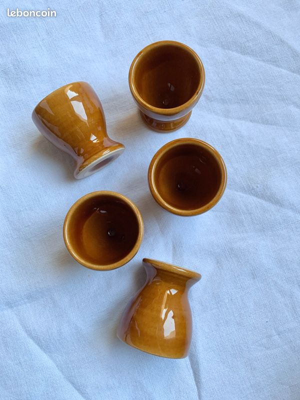 Lot de 5 coquetiers en Grés émaillés (image 3)