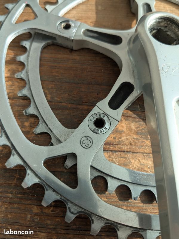 Pédalier Zeus critérium double plateau aluminium pour vélo course vintage - Équipements vélos