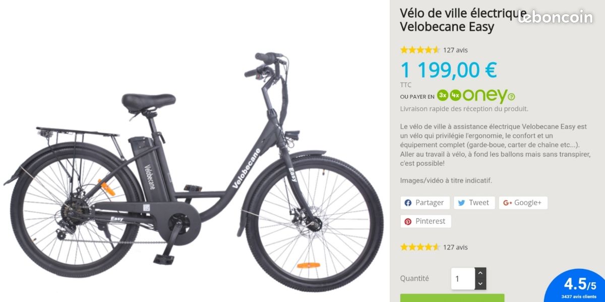 Assistance électrique Cdiscount Velobecane Easy Assistance