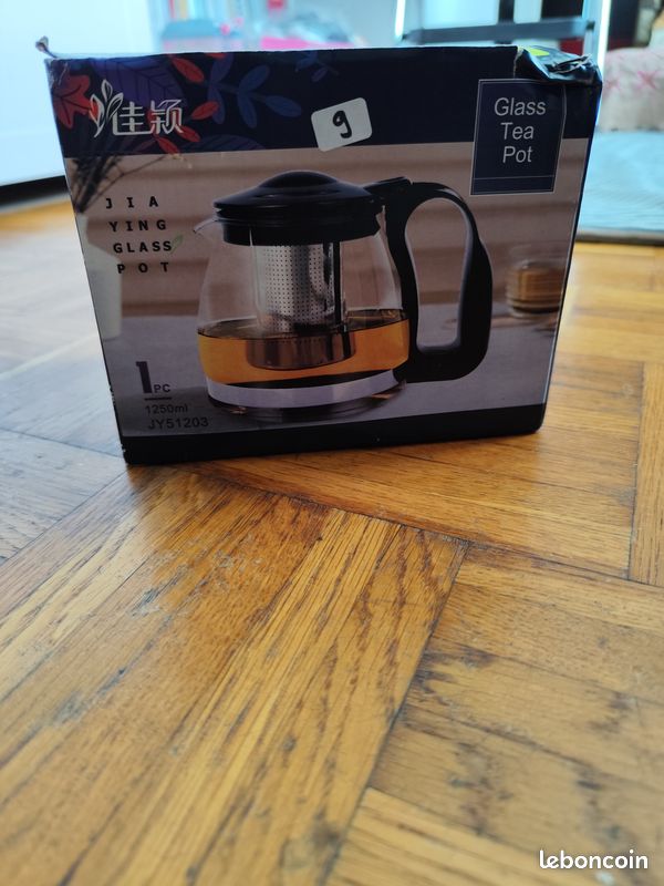 Théière en verre neuve 1250ml café the (image 1)