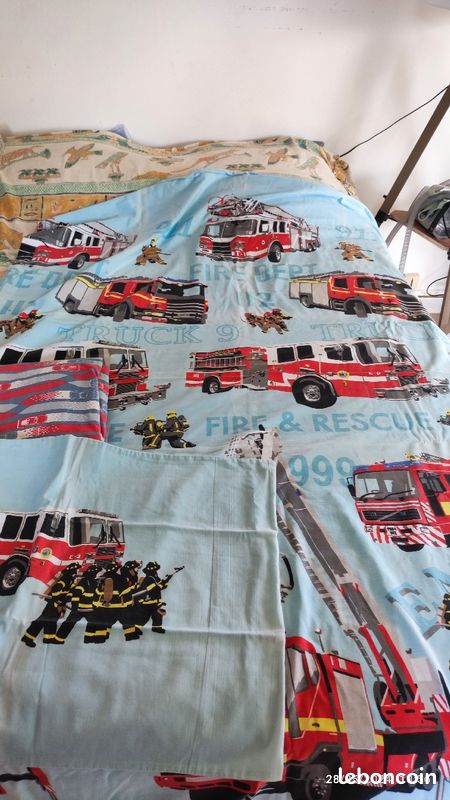 Parure de draps pompiers 1 personne (image 1)