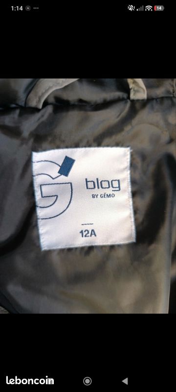 Veste coupe-vent à capuche grise enfant 12 ans légère (image 3)