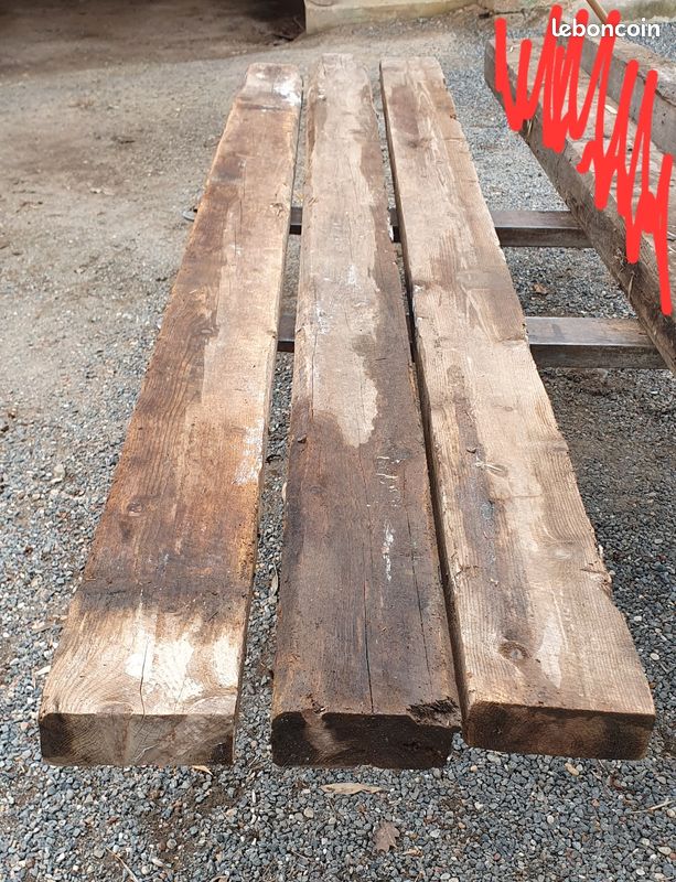 Lot de 3 poutres / madriers en bois résineux (env. 3m) (image 4)