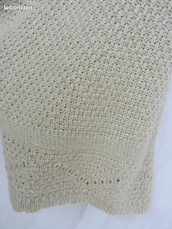Cardigan à manches courtes beige clair vintage (image 15)