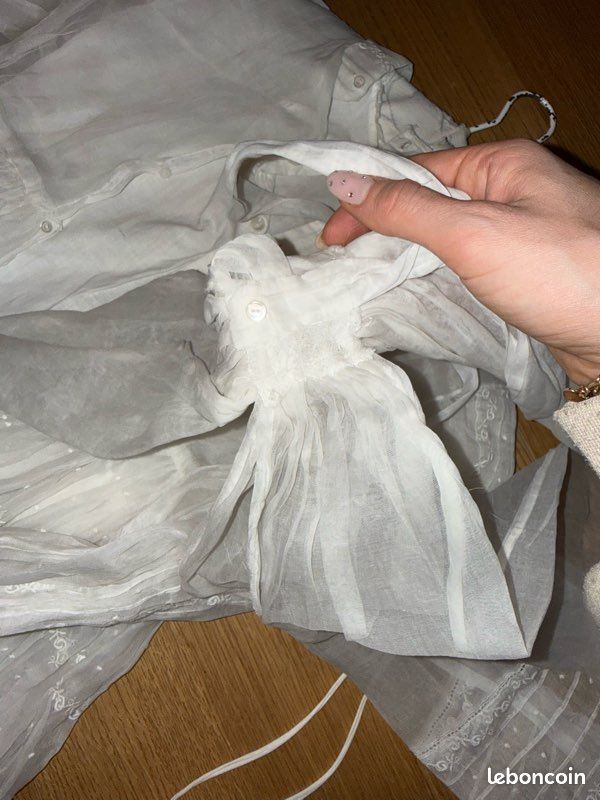 Ensemble voile, sac noeud er Robe de communion vintage blanche (image 7)