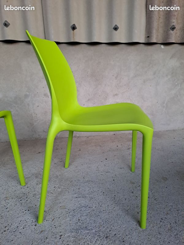 Lot de 2 chaises design polycarbonate vert acidulé HIDRA BONTEMPI CASA (image 7)