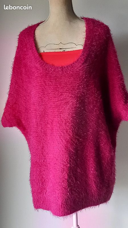 Gemo Pull Femme Duveteux Pull En Maille Duveteuse Avec Col V Zippe