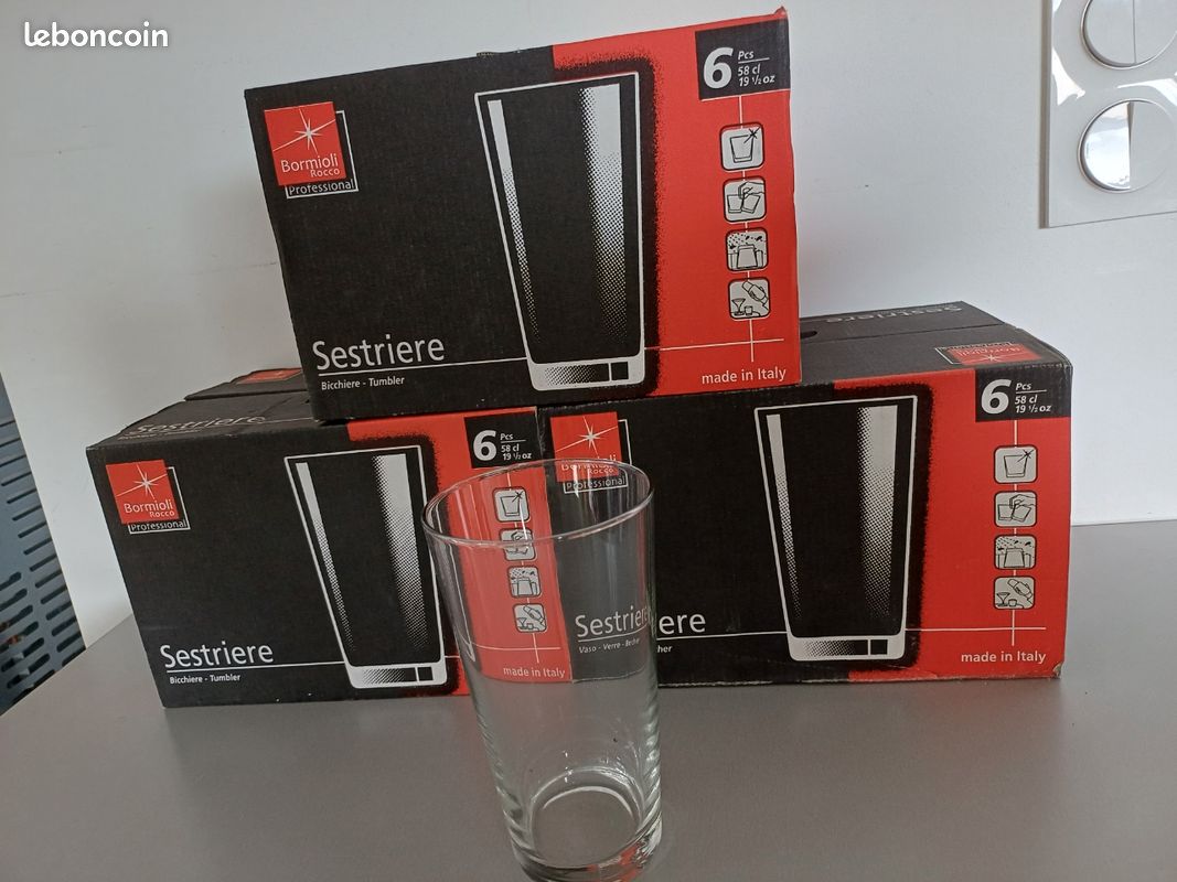 Verre Bleu BORMIOLI Rocco Lot De 12 Verres En Verre Nonix Bière
