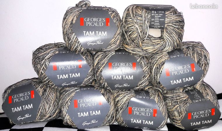 Lot De 3 Pelotes De Laine Georges Picaud - Mixte Coton, Viscose, Acrylique, Couleur Blanc