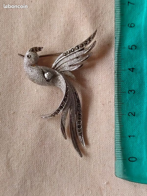 Broche Oiseau Vintage - Bijou Ancien Décoratif - Occasion