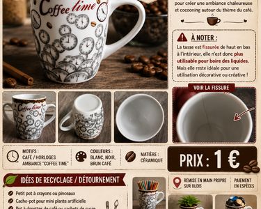 tasse coffee time   dtourner avec style  - Arts de la table