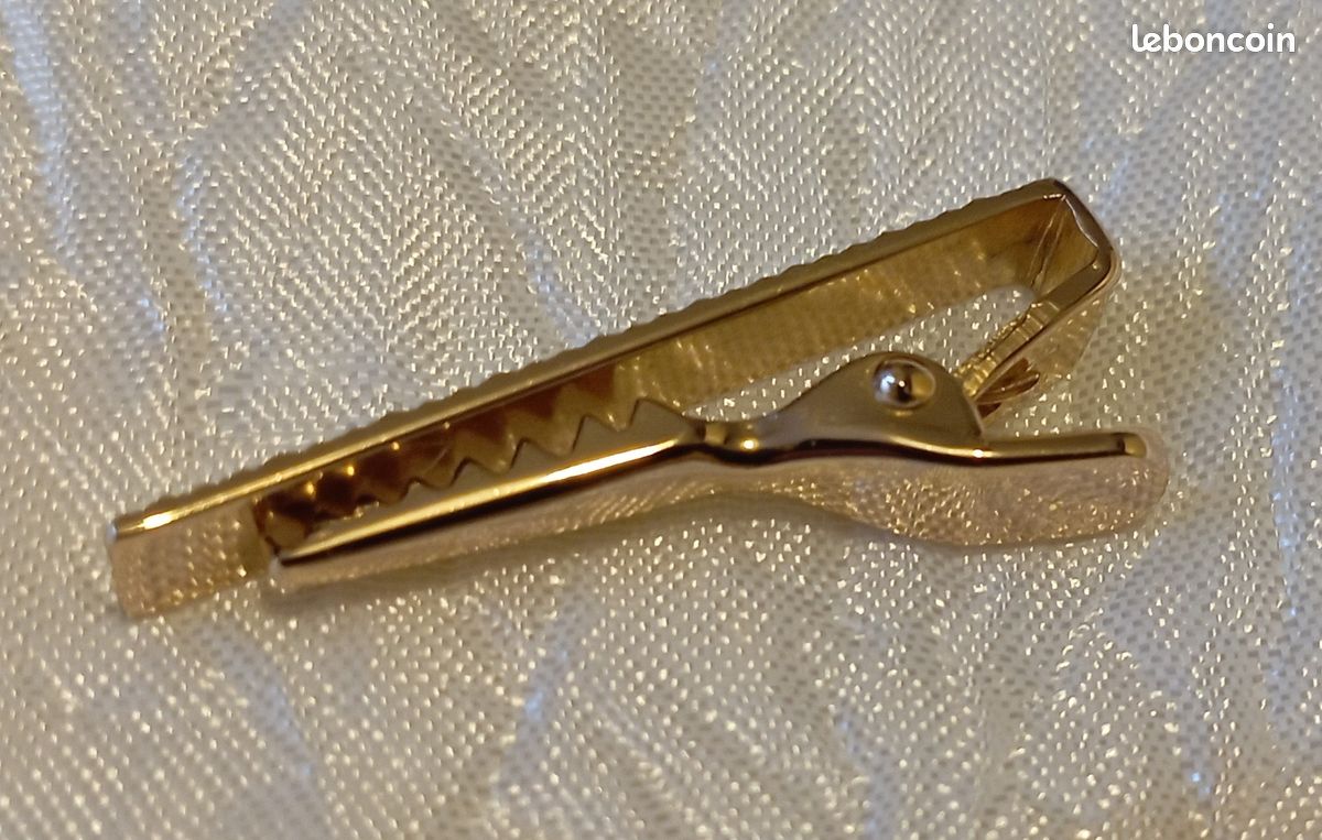 Boutons De Manchette Vintage Plaqué Or + Pince à Cravate Fix - Lot Des Années 70/80, Très Bon état