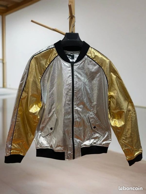 The Kooples Bomber Bicolore Argent & Or - Taille XL - Neuf (image 1)