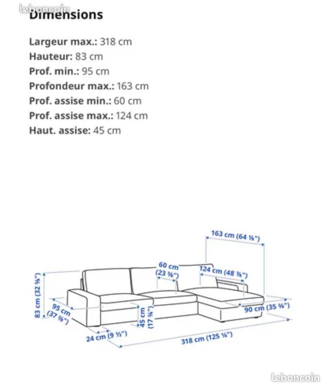 Canapé kivik angle gauche ou droite (image 3)