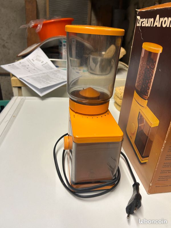 Moulin à Café électrique Braun 4036 - Design Orange Années 70 - Testé OK