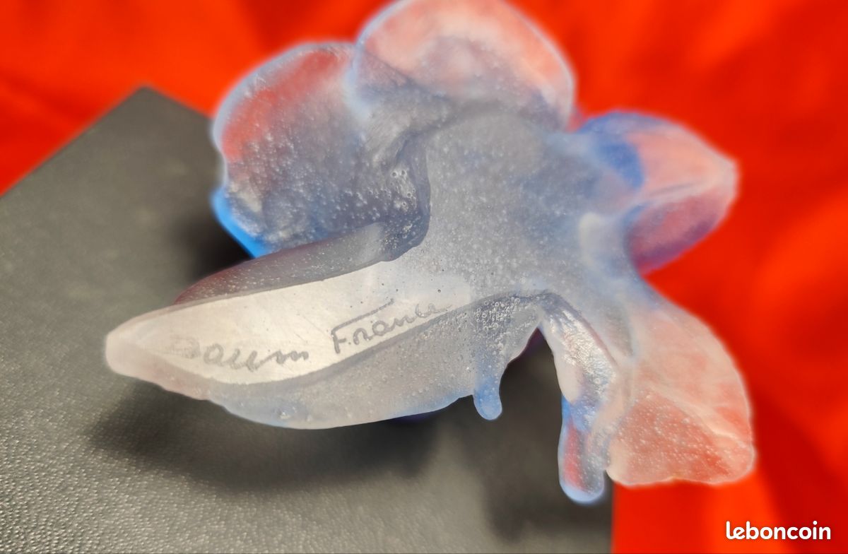 Statuette Daum Fleur rose - bleue/violette (image 7)
