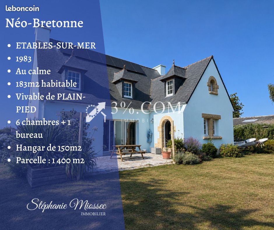 Maison 8 pièces 183 m² · à Binic-Étables-sur-Mer · 183 m² · 399 600 €