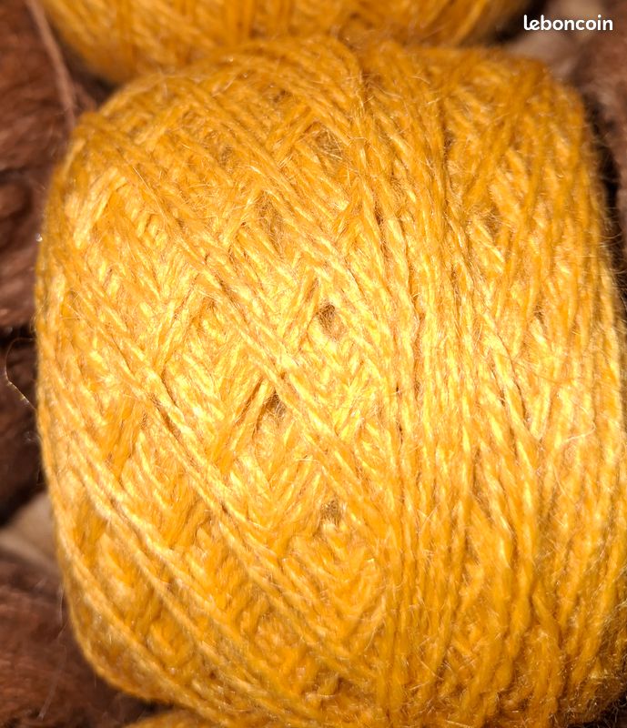 Lot de 400gr alpaca jaune ocre et beige (image 3)