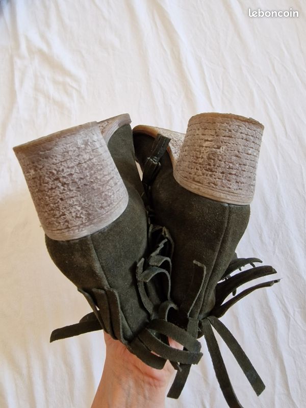 Bottines en cuir kaki Creeks (image 6)