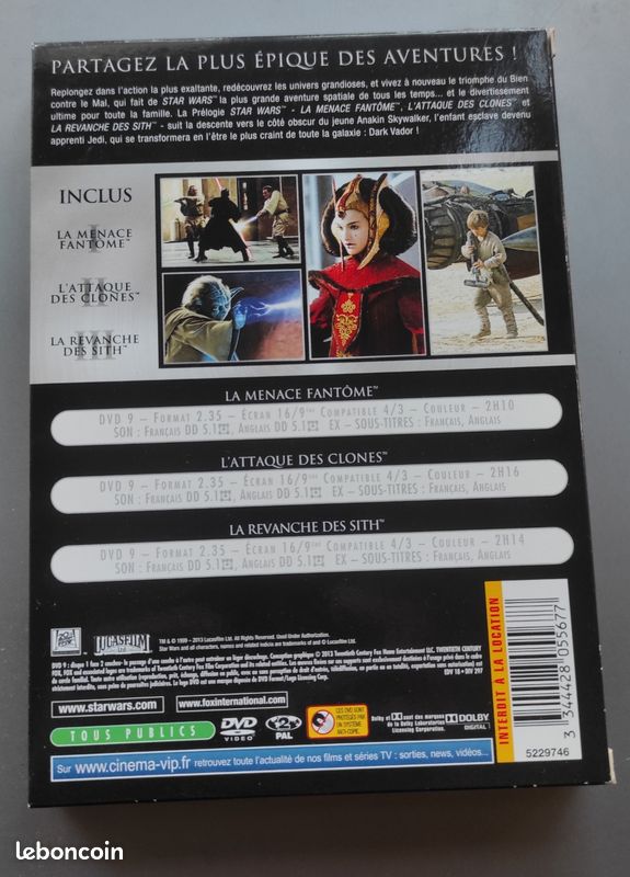 DVD coffret Star Wars 3 DVD (image 2)
