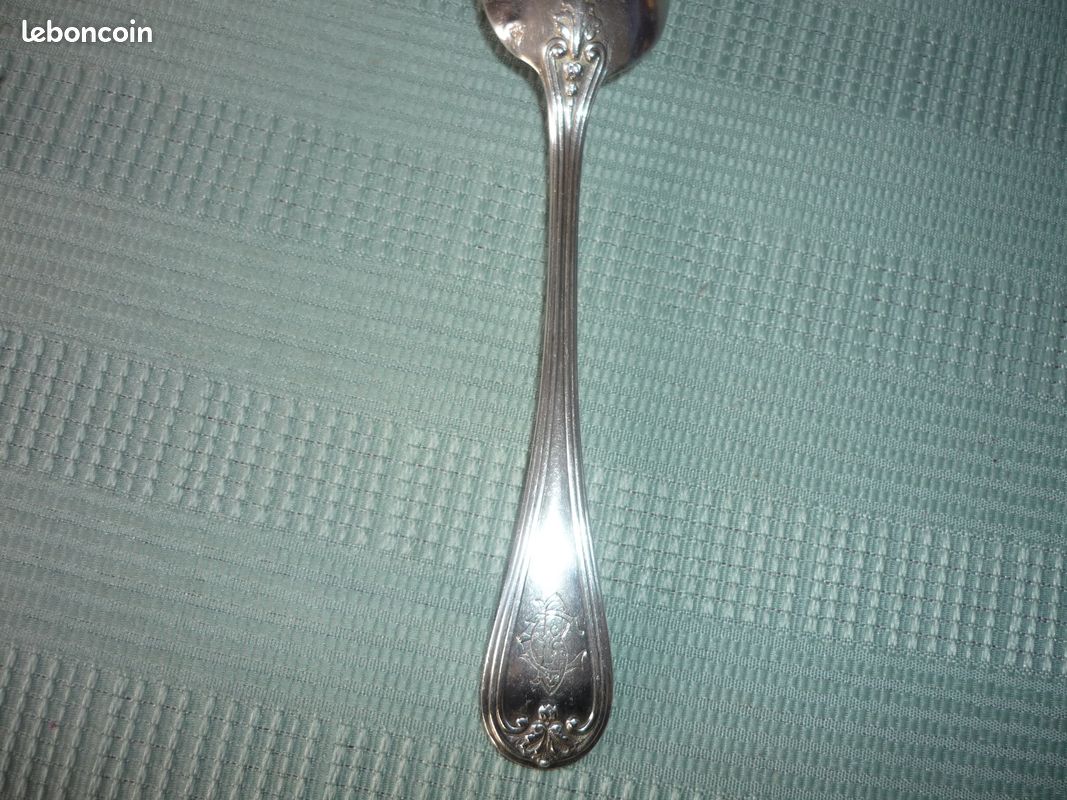 Petite Cuillère En Argent Massif Avec Poinçons Minerve Et Orfèvre