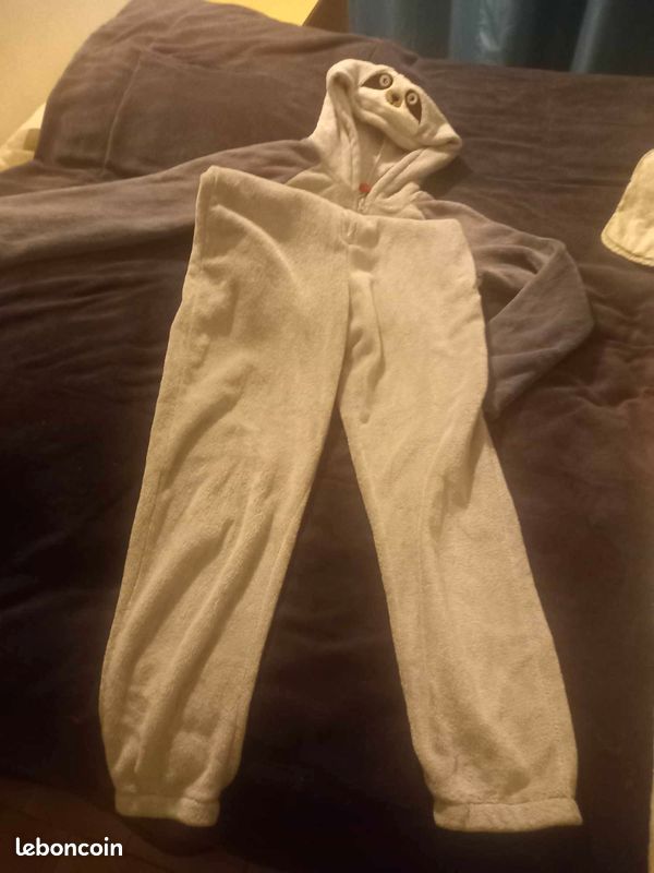 Combinaison pyjama avec capuche grise Tissaïa 14 ans (image 2)