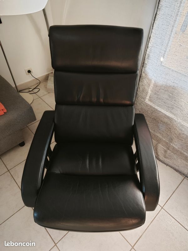 Fauteuil nelo swensden en cuir noir (image 2)