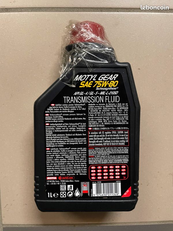 Huile de Boîte Motul MOTYLGEAR TECHNOSYNTHESE 75W80