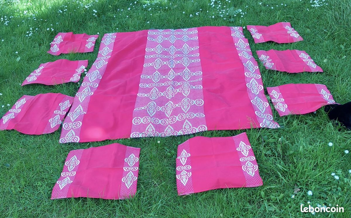 ❤️ Superbe Nappe Basque ❤️ Vintage 50's 60's ❤️ Rouge et Blanc ❤️ (image 1)