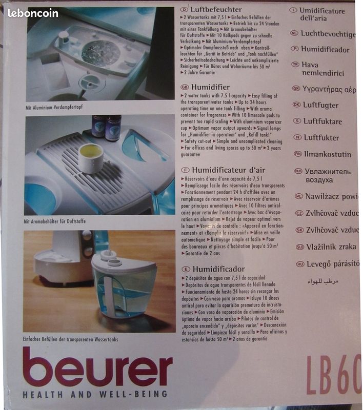 Beurer Humidificateur LB 55 avec la technologie d'évaporation
